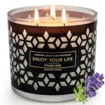 Lavendel Geurkaars met Drie Lonten